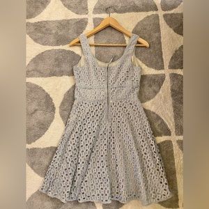 Grey floral wedding guest dress